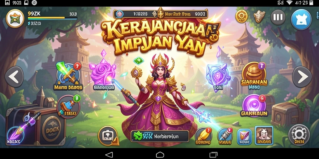 Tangkapan layar gameplay 99ZK memperlihatkan pembangunan kota yang megah.
