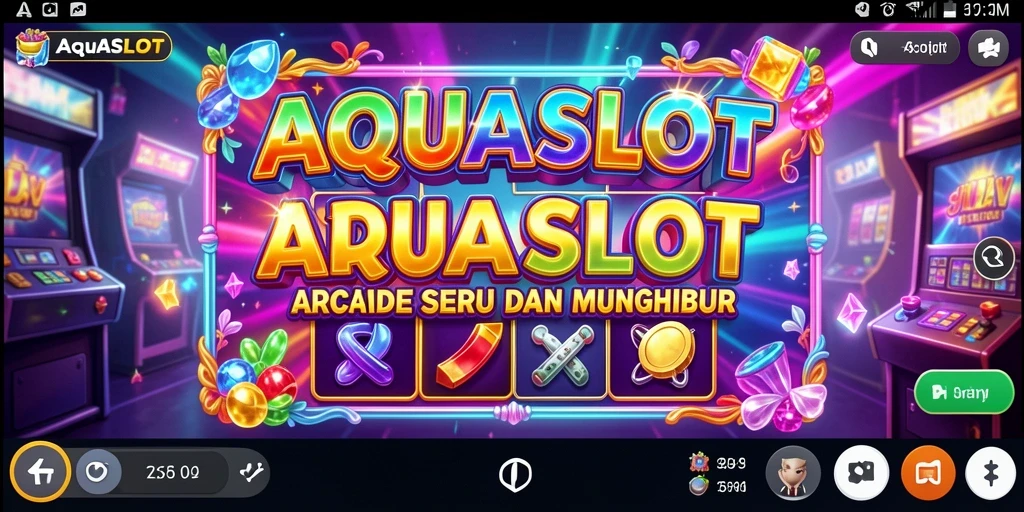 Tampilan gameplay AQUASLOT yang penuh warna dan menarik.