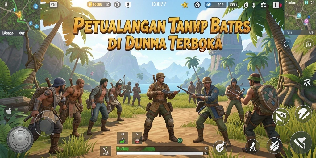 Screenshot gameplay C0077 menunjukkan keindahan dunia terbuka yang luas.