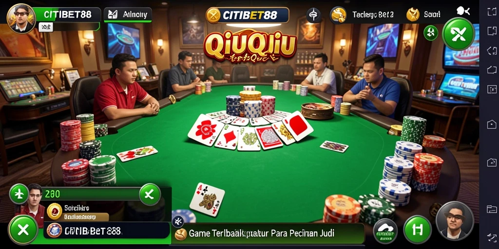 Tampilan menawan dari gameplay QiuQiu CITIBET88.