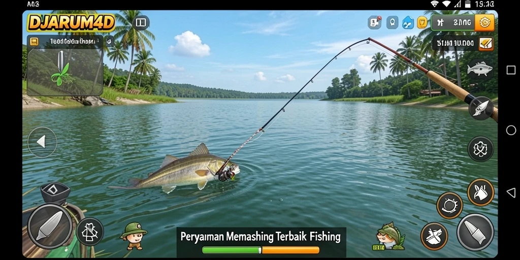 Screenshot menampilkan gameplay memancing yang seru di DJARUM4D.