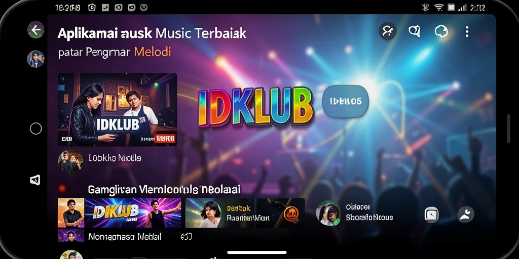 Tampilan gameplay IDKLUB saat menikmati musik dan fitur karaoke.