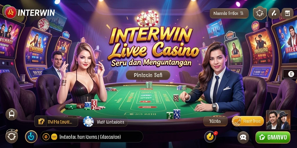 Screenshot menunjukkan dealer profesional dalam permainan Live Casino.