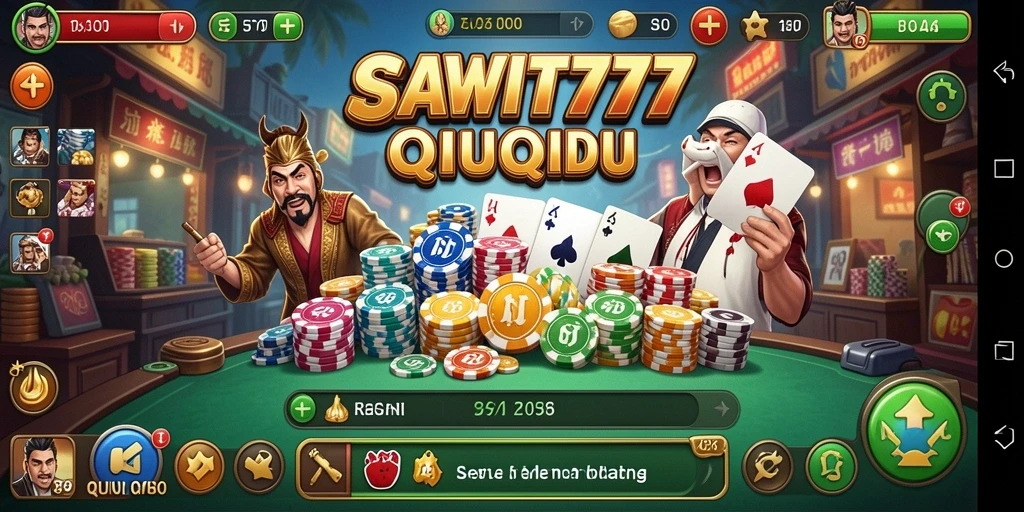 Tampilan permainan QiuQiu yang seru dan interaktif.
