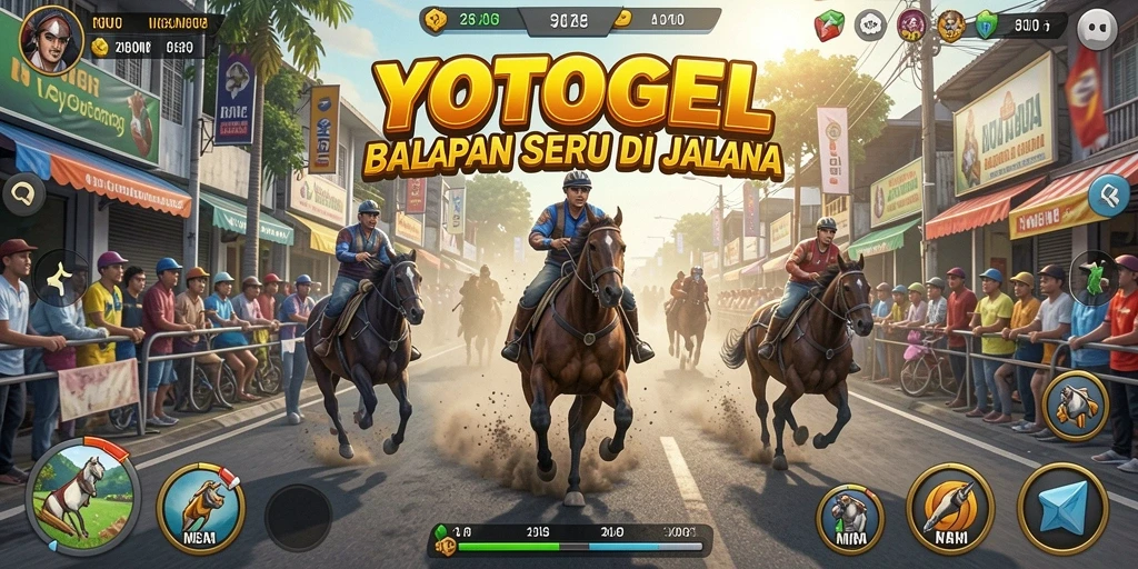 Screenshot YOTOGEL menampilkan aksi balap yang mendebarkan.