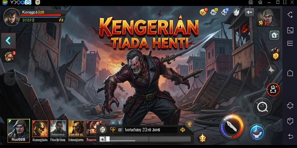 Tangkapan layar menampilkan momen menegangkan dalam gameplay YOYO88.