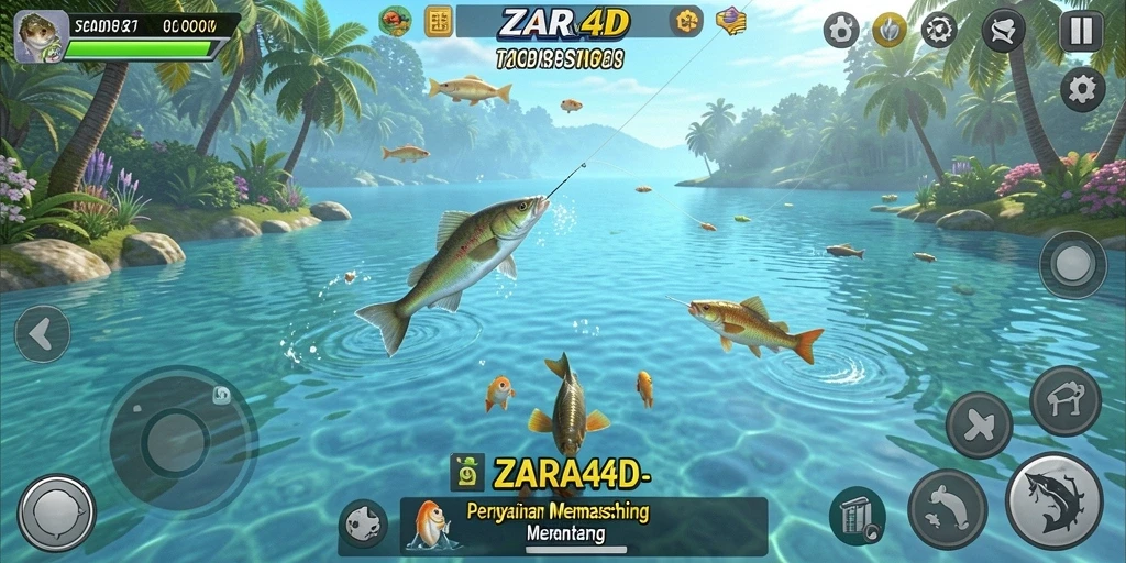 Tampilan gameplay ZARA4D dengan aksi memancing yang mendebarkan.